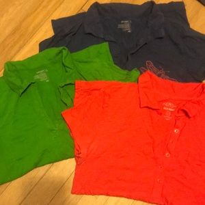 Lot of 3 Old Navy short sleeve polos Women L